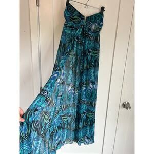 Victoria’s Secret V-neck Strapless Front Slit Swimsuit Cover Up Womens sz  Small